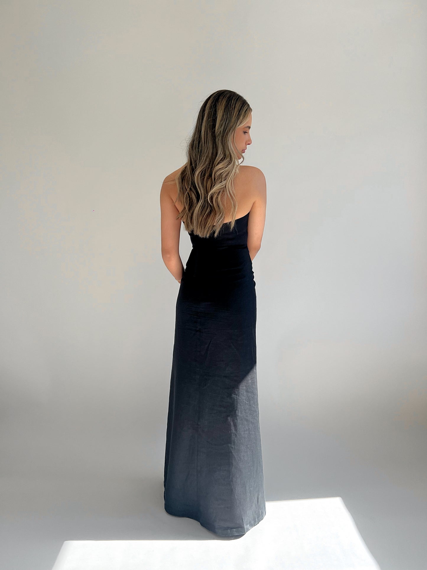 Ruched Maxi Dress Black