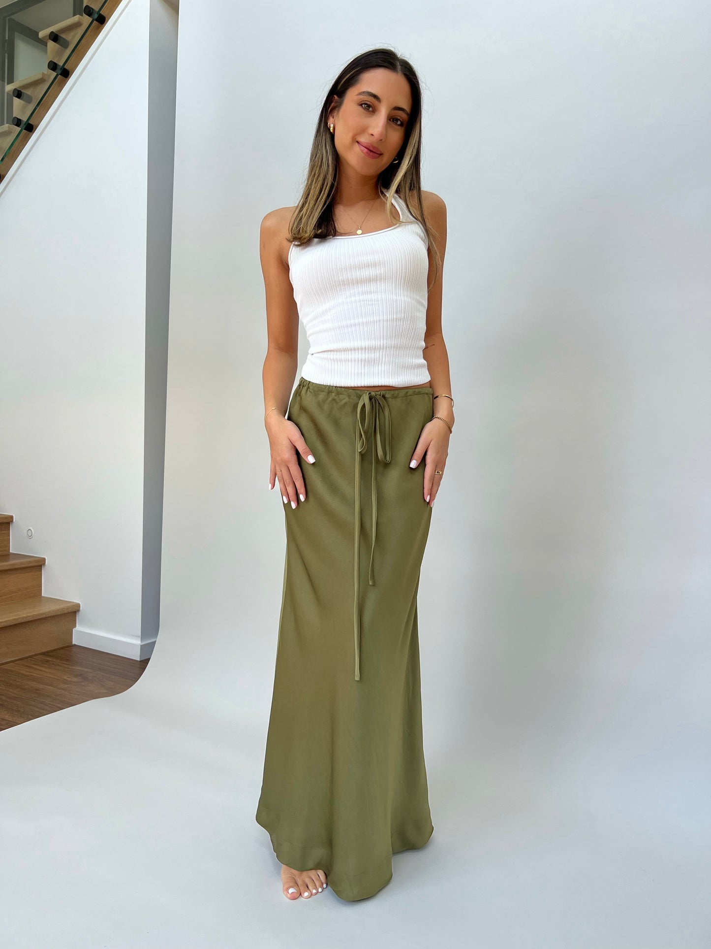 Olive Maxi Skirt