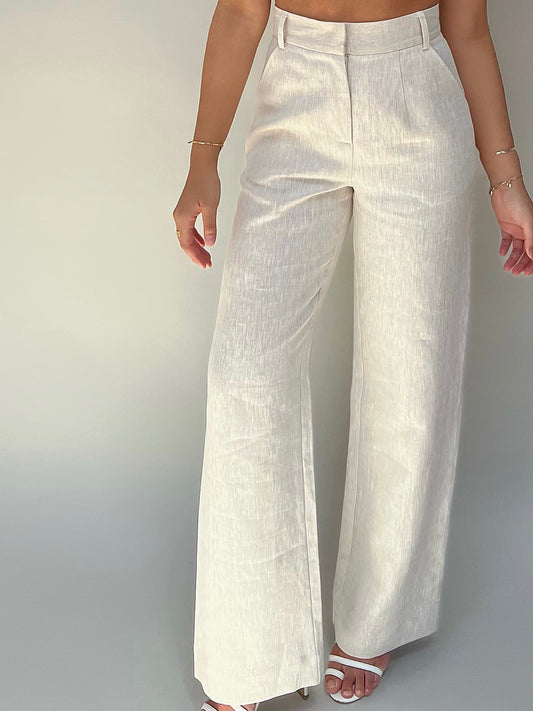 Tailored Linen Trouser Natural